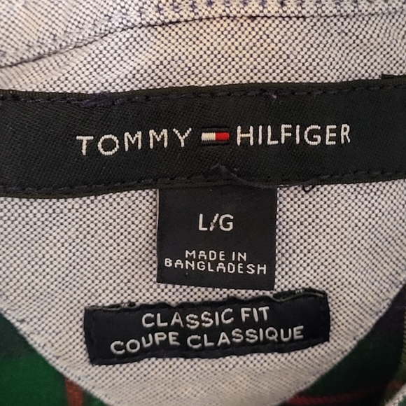 Tommy Hilfiger Men's Size Large Plaid Long Sleeve Button Up Shirt - Picture 3 of 8